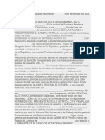 Acto de Nulidad de Acta de Nacimientoacto de Nulidad de Acta de Nacimiento