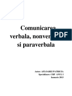 Referat Comunicare Verbala, Nonverbala Si Paraverbala