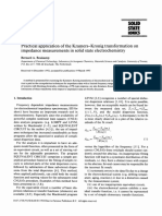 Practical Application of The Kramers-Kronig Transformation On Impedance Measurements in Solid State Electrochemistry