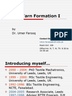 TX230 Yarn Formation I: by Dr. Umer Farooq