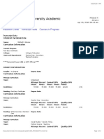 Eastern Michigan University Academic Transcript: Institution Credit Transcript Totals Courses in Progress