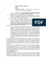 Memorial de Fijacion de Pension Alimenticia y de Juicio Ejecutivo en La Via de Apremio