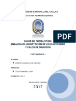 Calor de Neutralizaion de Solucion