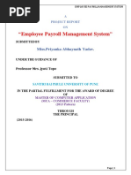 "Employee Payroll Management System": Miss - Priyanka Abhaynath Yadav