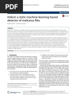 Hidost A Static Machine-Learning-Based Detector of Malicious Files