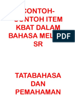 Contoh-Contoh Item Kbat Dalam Bahasa Melayu SR