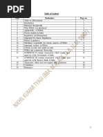 Table of Content S.no. Particulars Page No