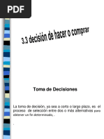 Toma de Decisiones Sobre Fabricar o Comprar