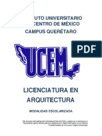 Lic. Arquitectura Materias Ucem