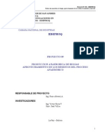 Producción Anaeróbica de Biogás Y Aprovechamiento de Los Residuos Del Proceso Anaeróbico