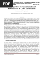 A Comparative Survey On Function of Virtualization in Cloud Environment