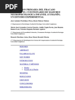 Prevención Primaria Del Fracaso. El Cuestionario de Madures Neuropsicologica Infantil. CUMANÍN. Un Estudio Experimental