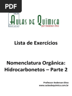 Aulas de Química - Anderson Dino - Hidrocarbonetos Parte 2 - Nomenclatura e Exercícios Com Gabarito