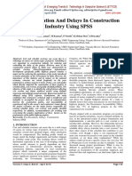 Cost Escalation and Delays in Construction Industry Using SPSS