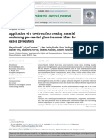 Application of A Tooth-Surface Coating Material Containing Pre-Reacted Glass-Ionomer