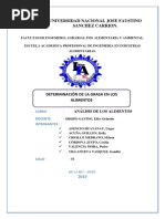 Determinación de Grasas en Los Alimentos