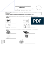 Evaluación de Ciencias Naturales 2018