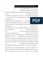 El Área de Matemática en El Currículo Dominicano