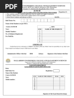 B.tech Regular Examination Fee Registration Form