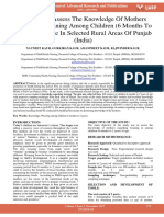 A Study To Assess The Knowledge of Mothers Regarding Weaning Among Children 6 Months To 2 Years of Age in Selected Rural Areas of Punjab India