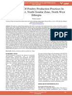 Assessment of Poultry Production Practices in Tegede District North Gondar Zone North West Ethiopia