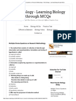 Multiple Choice Questions On Research Methodology - MCQ Biology - Learning Biology Through MCQs