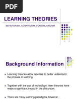 Learning Theories: Behaviorism, Cognitivism, Constructivism