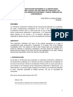 La Falta de Motivacion Suficiente o La Defectuosa Motivación Como Causal Del Recurso de Casación y Su Vinculación Con El Error in Cogitando