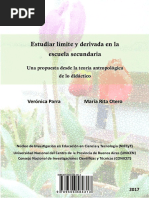 Estudiar Límite y Derivada en La Escuela Secundaria: Una Propuesta Desde La Teoría Antropológica de Lo Didáctico