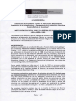 Elaboración de Expediente Técnico de Adecuación, Mejoramiento, Sustitución de La Infraestructura y Equipamiento de La Institución Educativa "Nuestra Señora de Guadalupe"