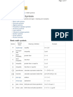 Basic Math Symbols PDF