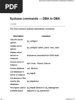 Sysbase Commands - DBA To DBA