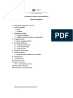 Índice para El Proyecto de Emprendiemiento PDF