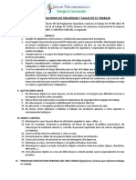 Recomendaciones de Seguridad y Salud en El Trabajo