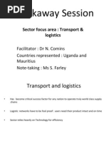 Breakaway Session: Sector Focus Area: Transport & Logistics