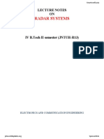 Radar Systems: Lecture Notes ON