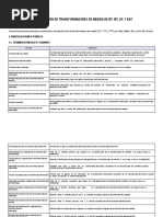 Especificación de Transformdores de Medida