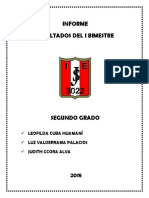 Informe Consolidado Cuadro de Resultados Del Segundo Grado - 2018