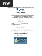 A Detailed Study On New York Stock Exchange: South Asia University London