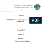 PRACTICA 4. Influencia de La Presión Sobre El Punto de Ebullición.