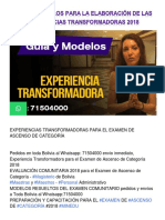 Guías y Modelos para La Elaboración de Las Experiencias Transformadoras 2018