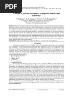 Analysis of Process Parameters To Improve Power Plant Efficiency