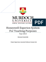 Honeywell Experion System For Teaching Purposes: Year 2013