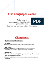 Film Language: Genre: Learning About The Different Types of Genre Within Films Learning How Genre Can Effect Film Making