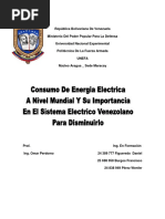 Consumo de Energia Electrica en Venezuela