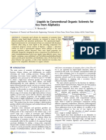 Comparison of Ionic Liquids To Conventional Organic Solvents For Extraction of Aromatics From Aliphatics