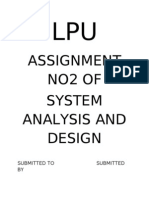 Assignment No2 of System Analysis and Design: Submitted To Submitted BY