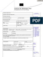 Shenghen Visa Form