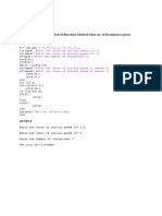 Matlab Program For Method of Bisection Method When No. of Iterations Is Given