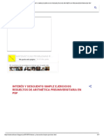 Interés y Descuento Simple Ejercicios Resueltos de Aritmética Preuniversitaria en PDF